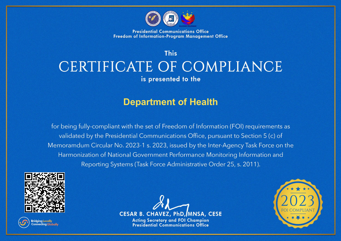Certificate of Compliance 2023